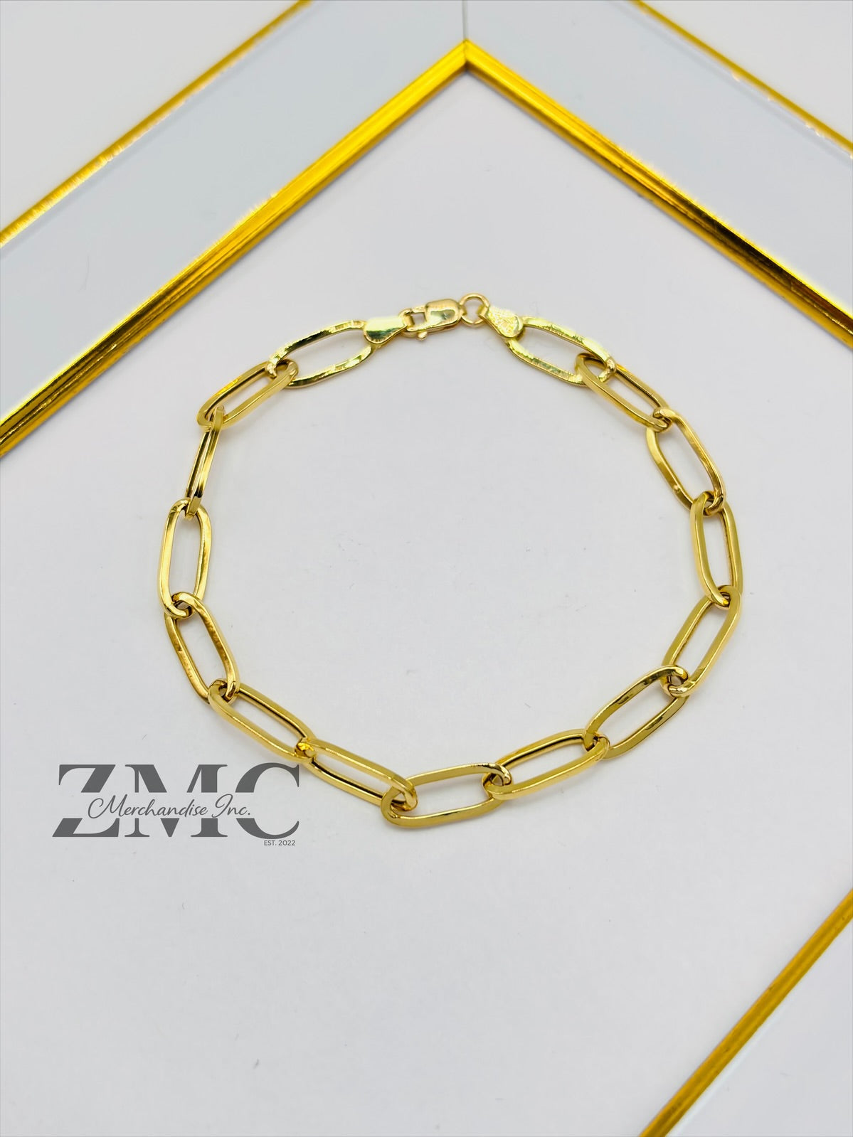 18K Gold Paperclip Chunky Bracelet