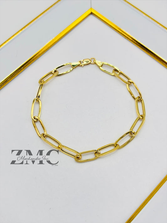 18K Gold Paperclip Chunky Bracelet