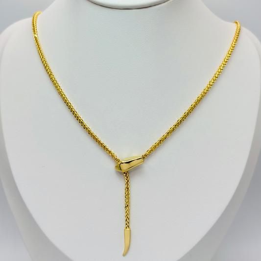 18K Gold Snake Bite Necklace