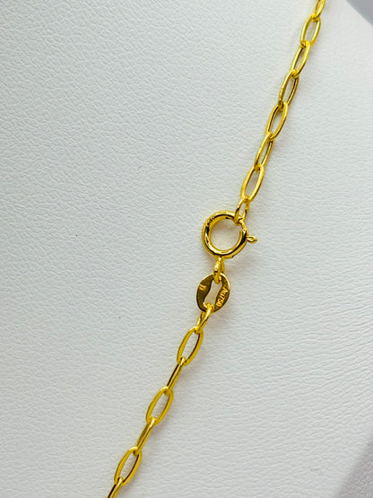 18K Gold Small Link Paperclip Chain