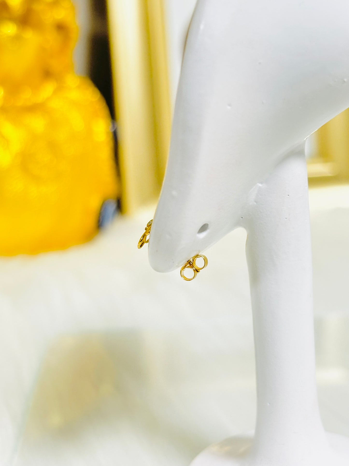 18K Gold Flower Moissanite Diamond Earrings