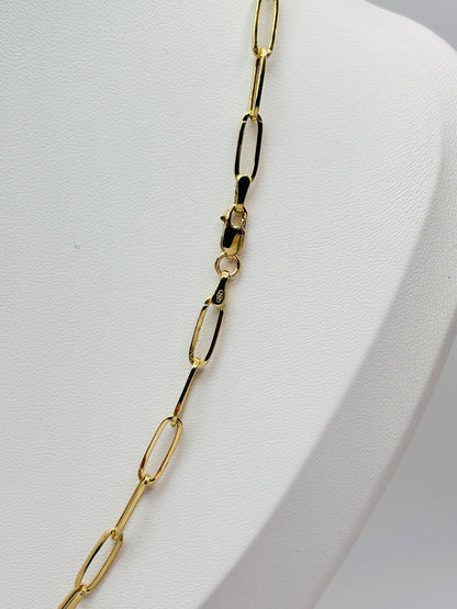 18K Gold Paperclip C Necklace