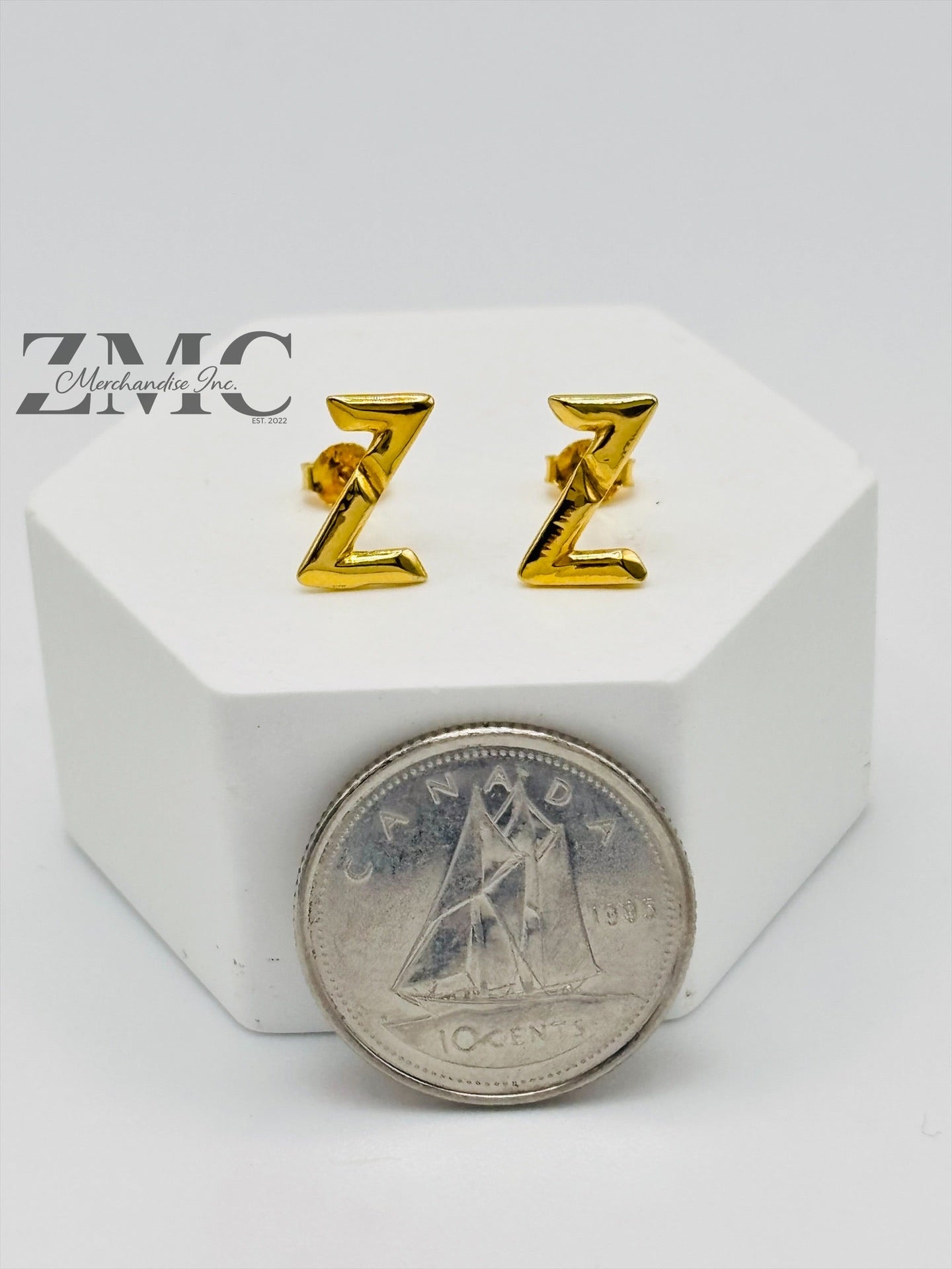 18K Gold Z Earrings