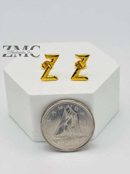 18K Gold Z Earrings