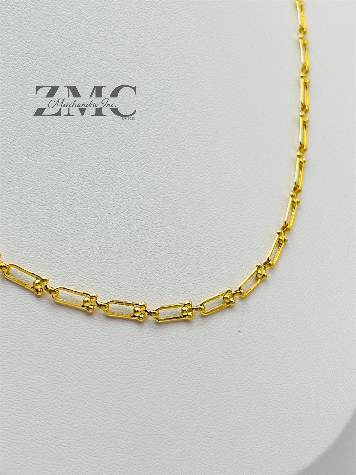 18K Gold Small Link Flat Hardware Chain