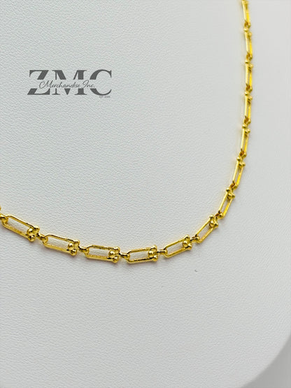 18K Gold Small Link Flat Hardware Chain