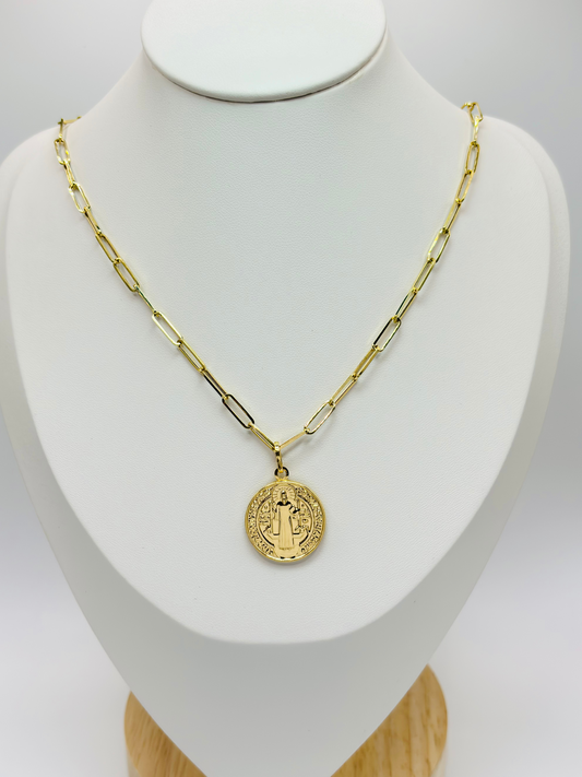 18K Gold St Benedict Necklace