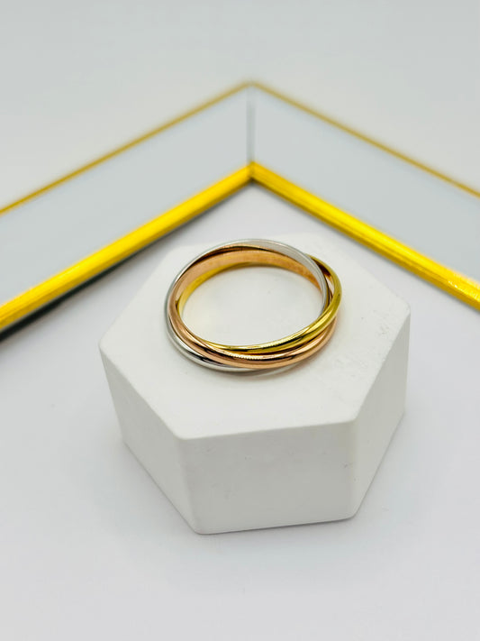 K18 Japan Gold Tri-color 3 in 1 Ring