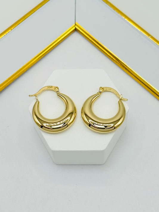 18K Gold Plain Loop Earrings