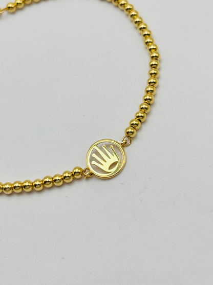 18K Gold Crown Bubble Bracelet