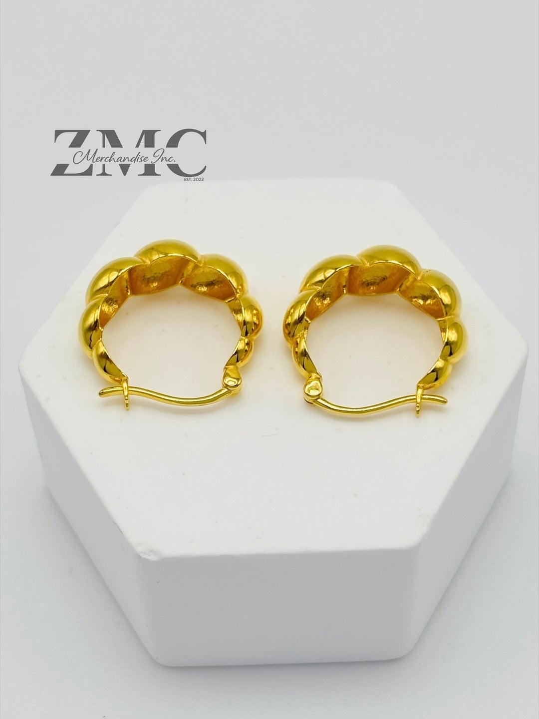 18K gold Croissant Loop Earrings