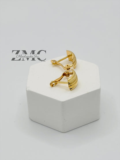 18K Gold Line Clip Type Earrings