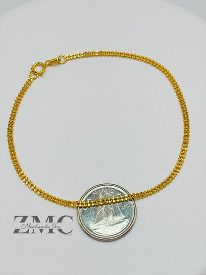 18K Gold Beaded Bracelet