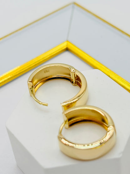 18K Gold Plain Loop Earrings