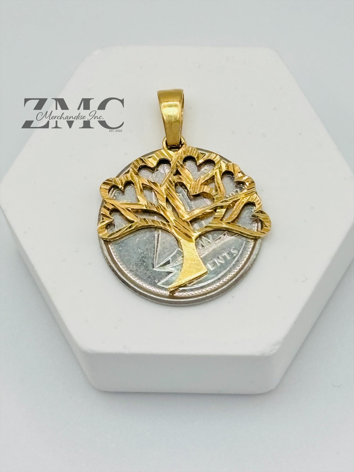 18K Gold Tree Pendant