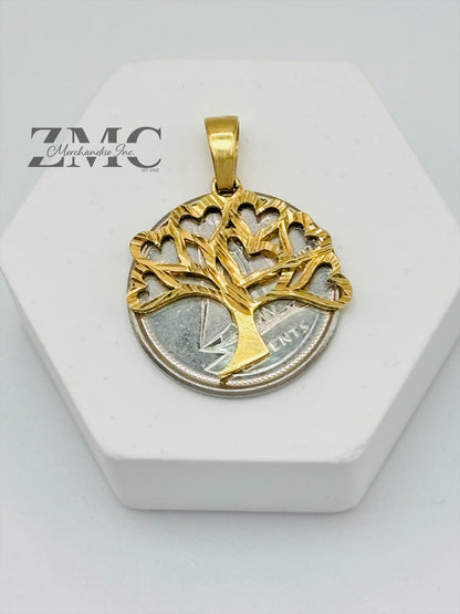 18K Gold Tree Pendant