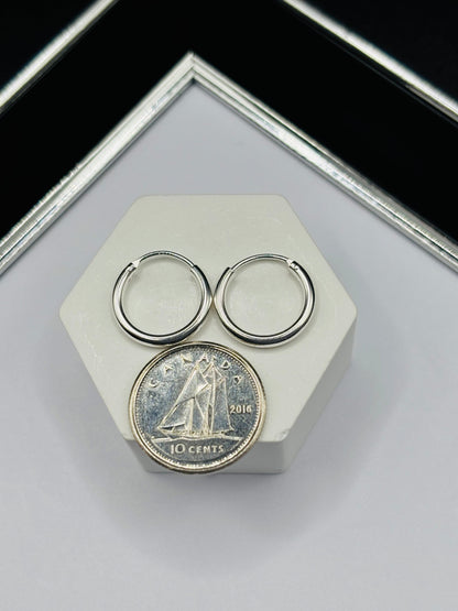 S925 Silver Plain Loop Earrings