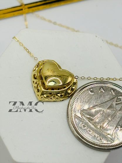K18 Japan Gold Many Ways Pendant Natural Diamonds with FREE 18K Gold Chain