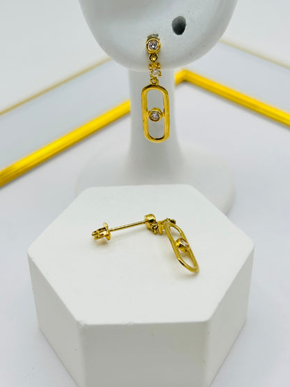 18K Gold Dangling Earrings