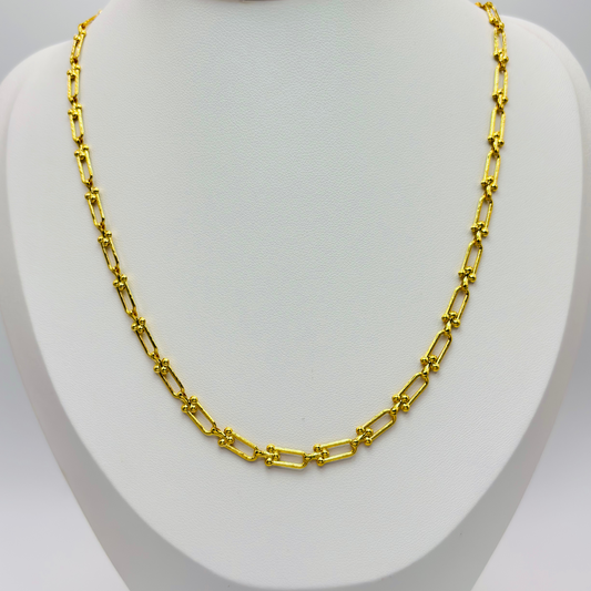 18K Gold Flat Hardware Adjustable Necklace