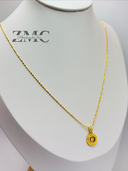 18K Gold Circle Necklace