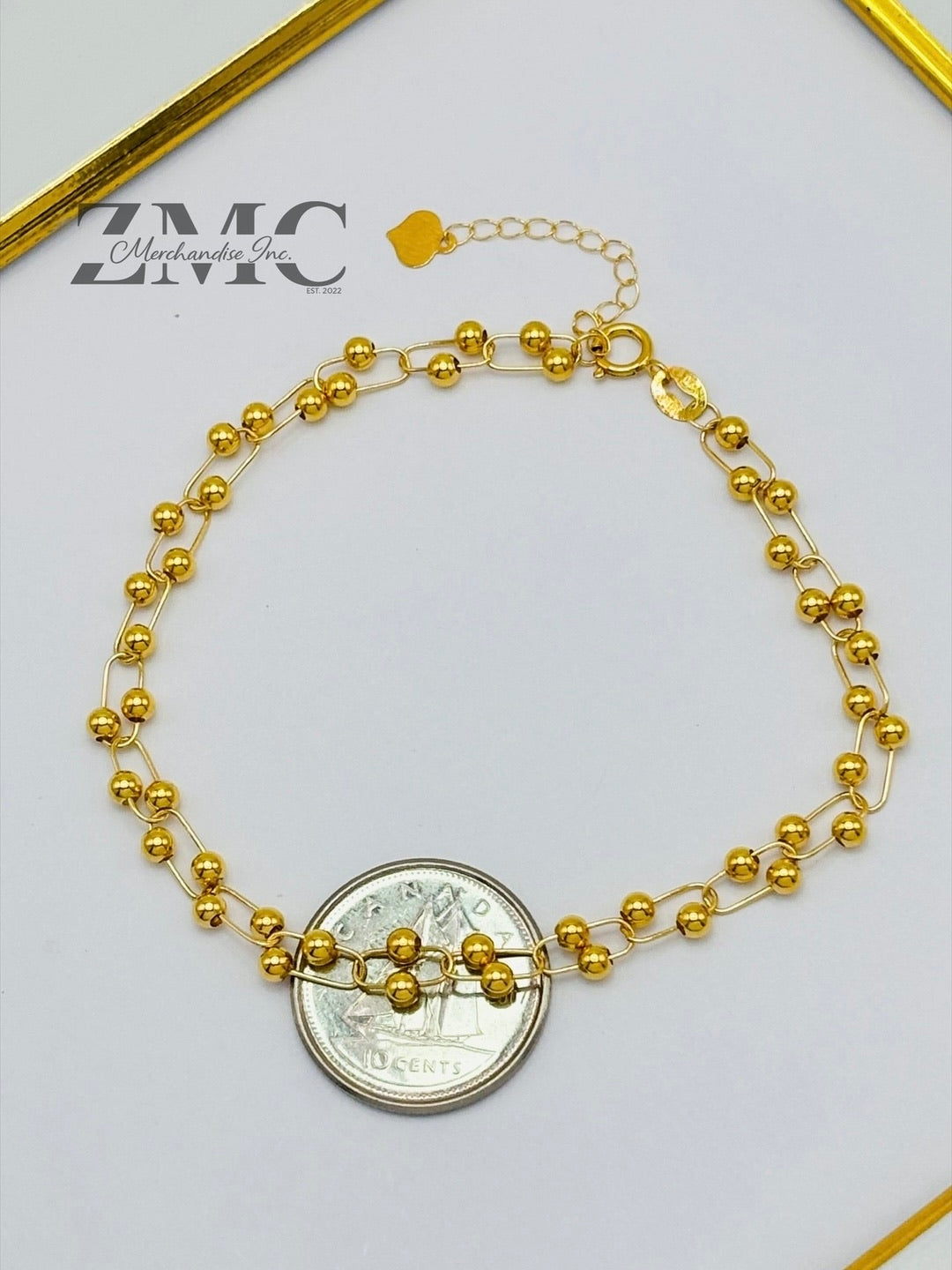 18K Gold Plain Micro Hardware Bracelet