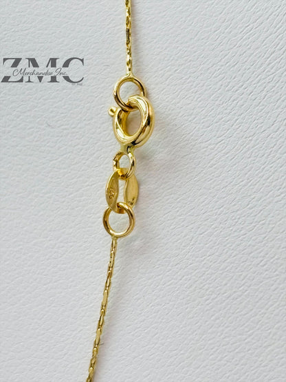 K18 Japan Gold Heart Necklace Natural Diamond
