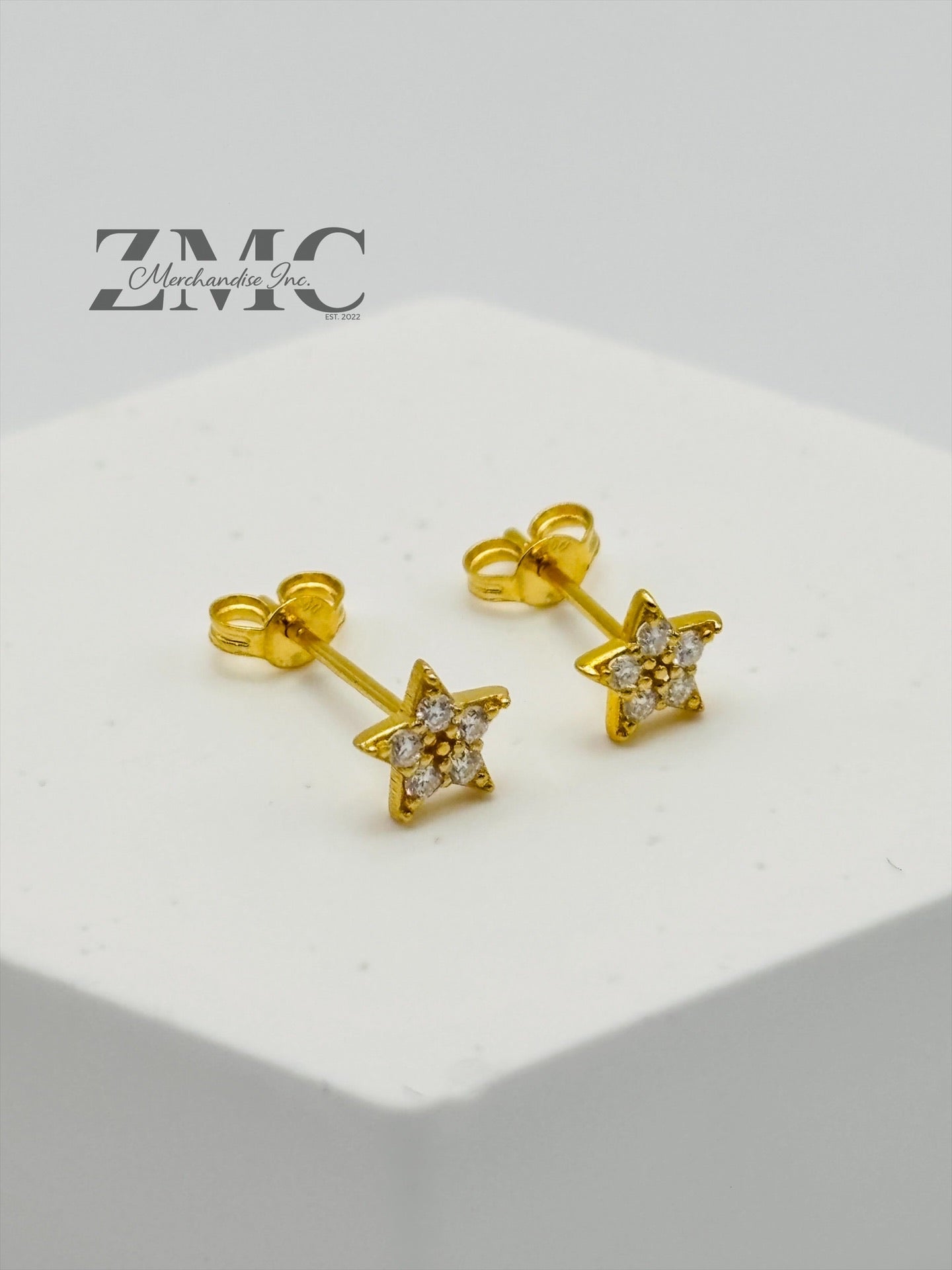 18K Gold Star Moissanite Diamond Kids Earrings