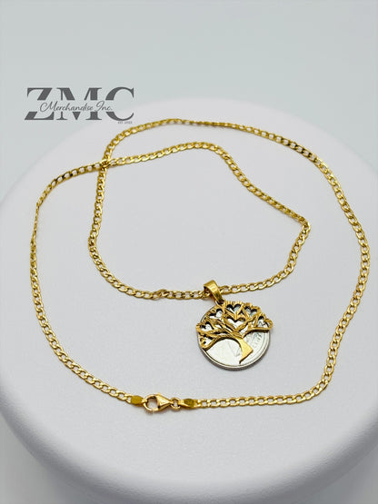 18K Gold Tree Necklace
