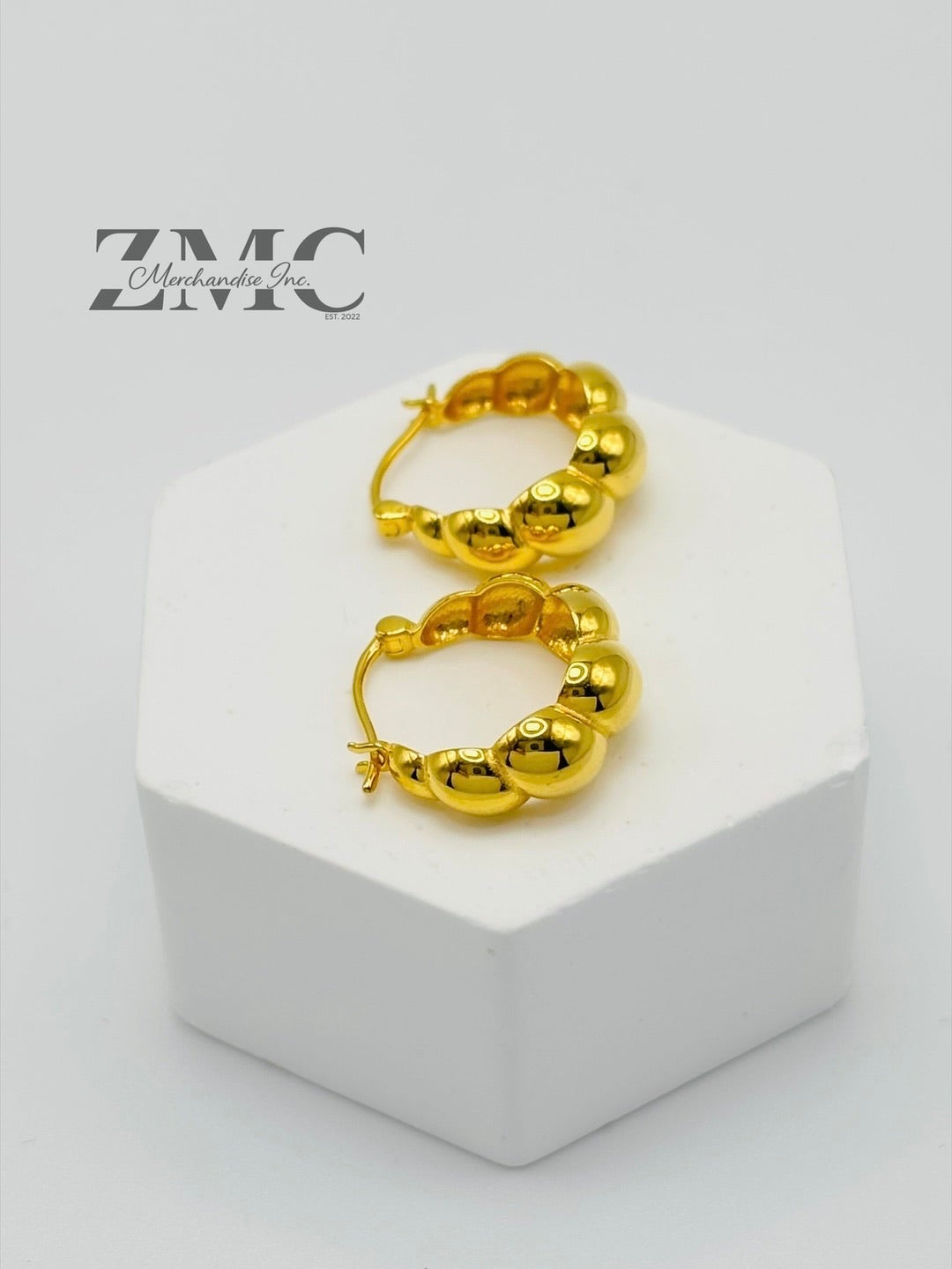 18K gold Croissant Loop Earrings