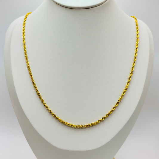 18K Gold Rope Chain 2.5mm width
