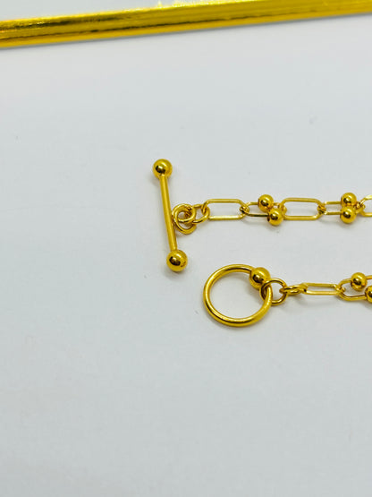 18K Gold Micro Hardware Bracelet