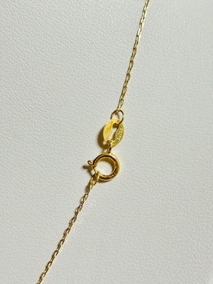18K Gold Natural Diamond Heart Attached Necklace 0.158ct