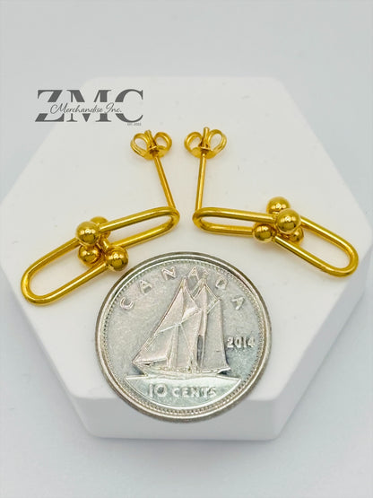 18K Gold Hardware Earrings