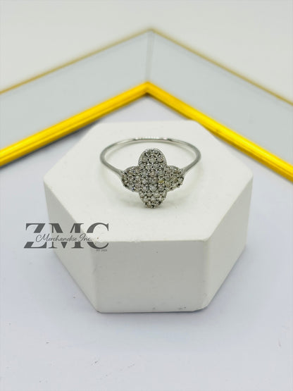 K18 Japan Gold Clover 0.50 carat Natural Diamond Ring