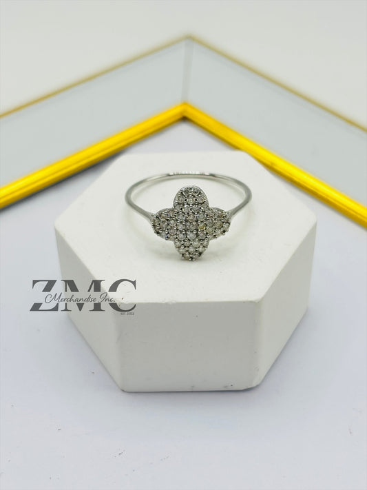K18 Japan Gold Clover 0.50 carat Natural Diamond Ring