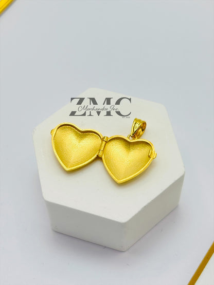 18K Gold Locket Heart Pendant