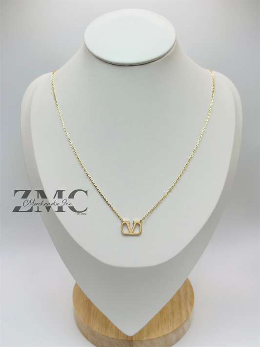 18K Gold V Attached Necklace