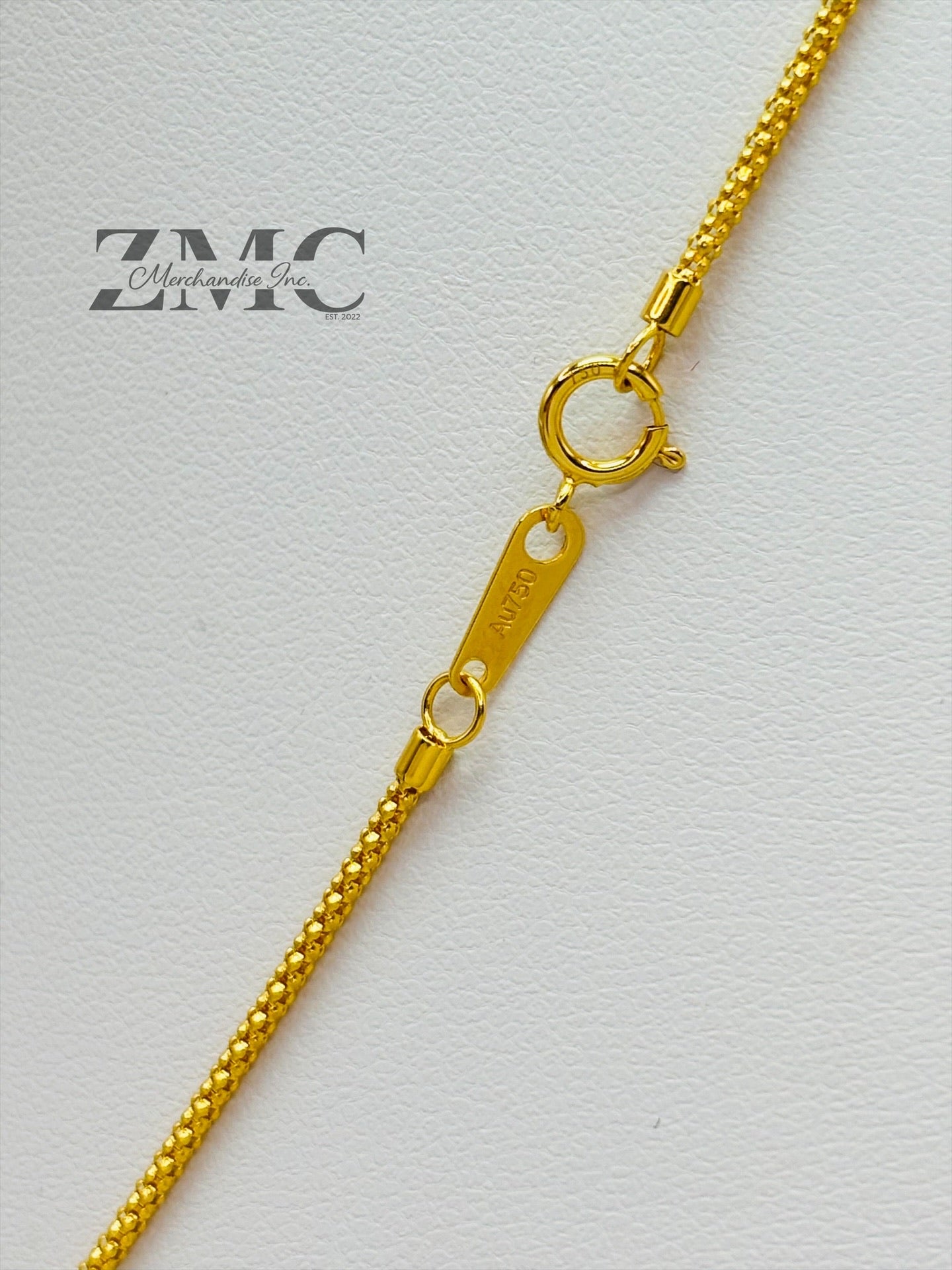 18K Gold C Flower Necklace