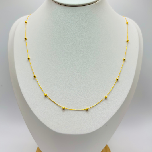 18K Gold Station Necklace