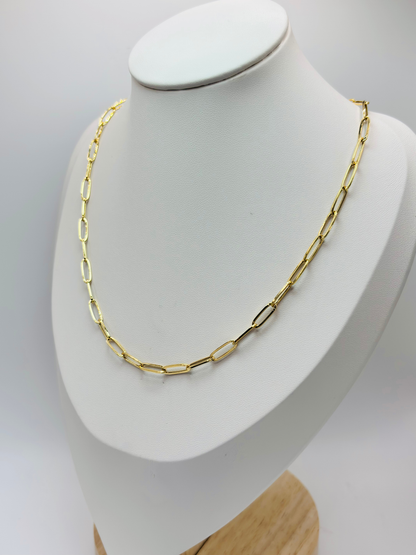 18K Gold Paperclip Chain