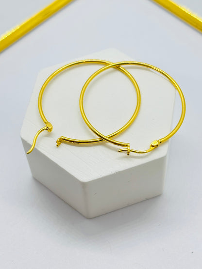 18K Gold Plain Loop Earrings