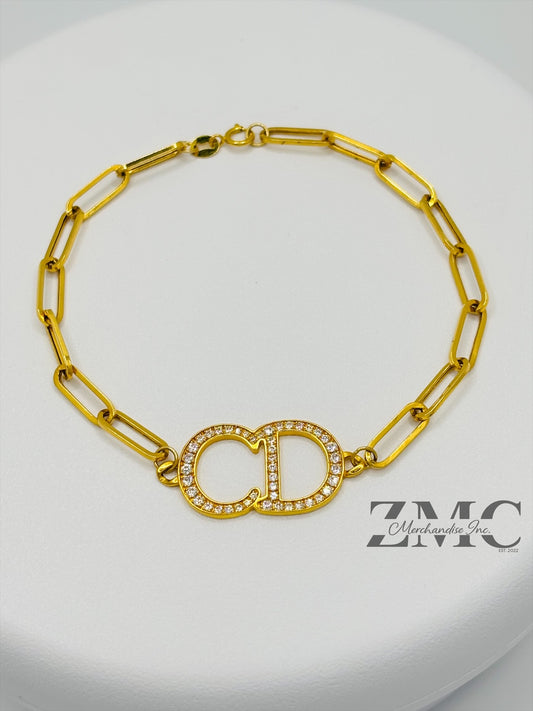 18K Gold Paperclip Bracelet