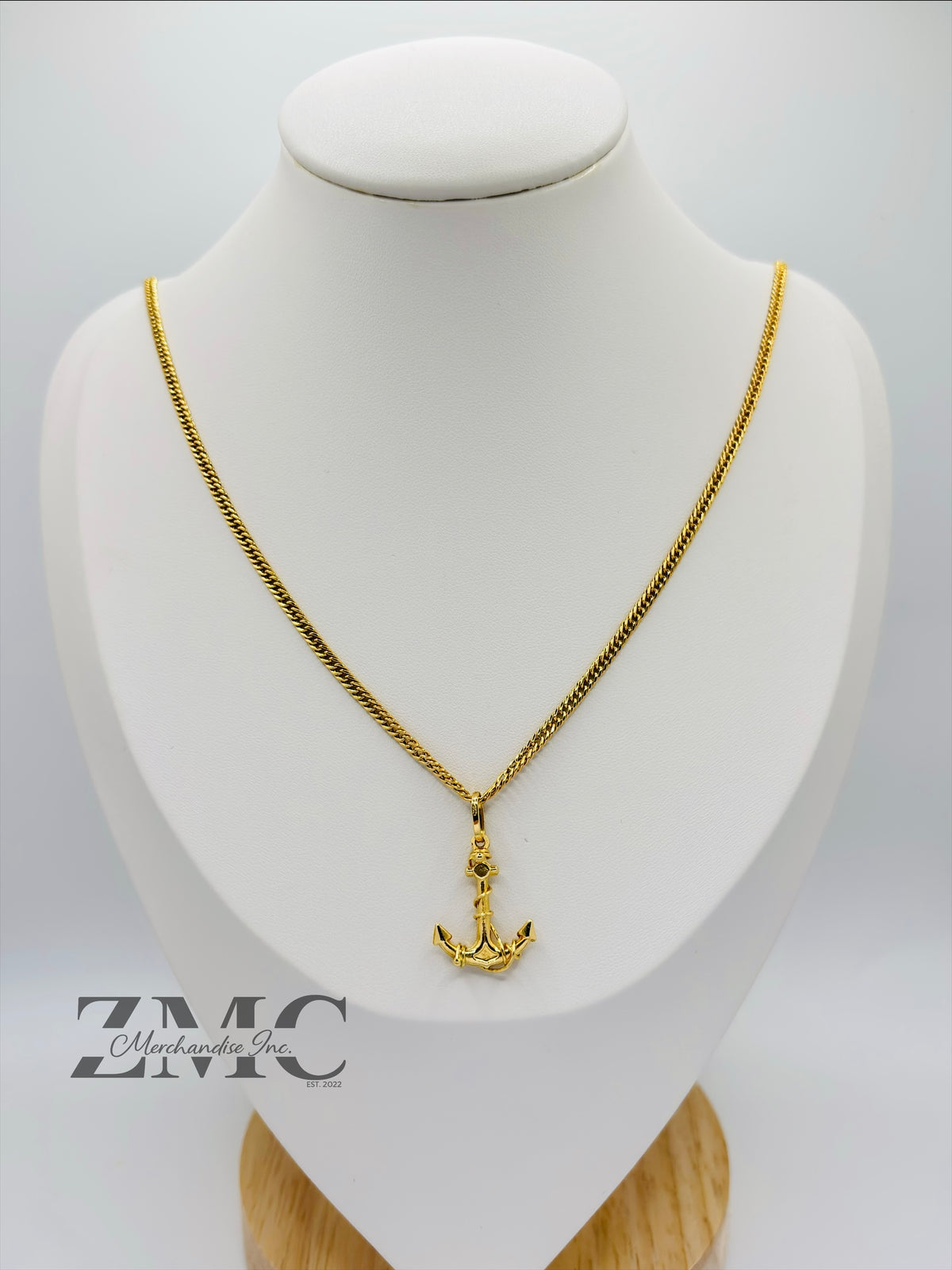 18K Gold Anchor Necklace