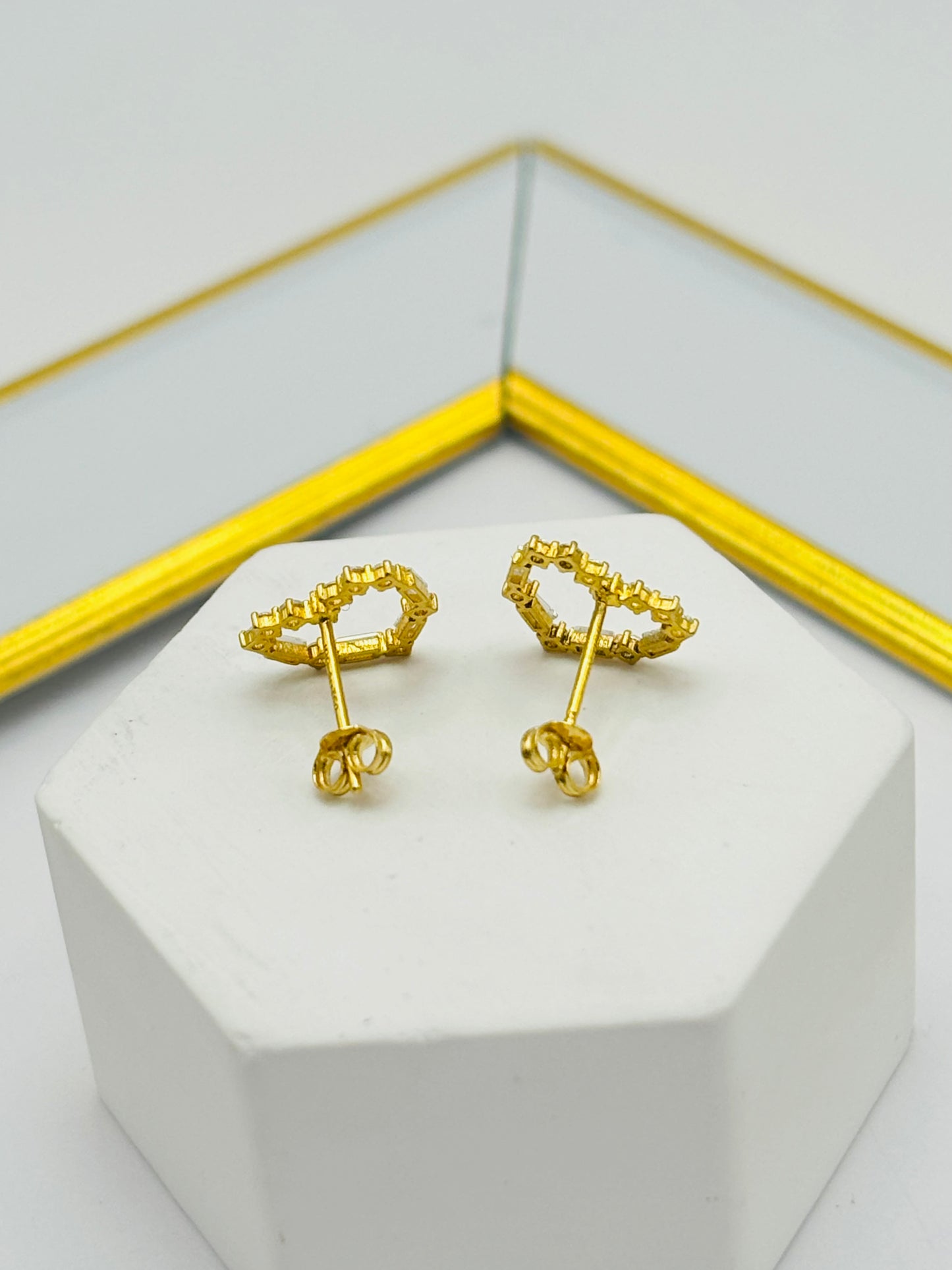 18K Gold Heart Moissanite Diamond Earrings