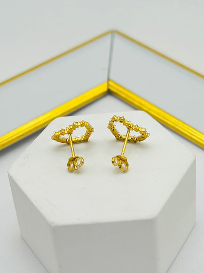 18K Gold Heart Moissanite Diamond Earrings