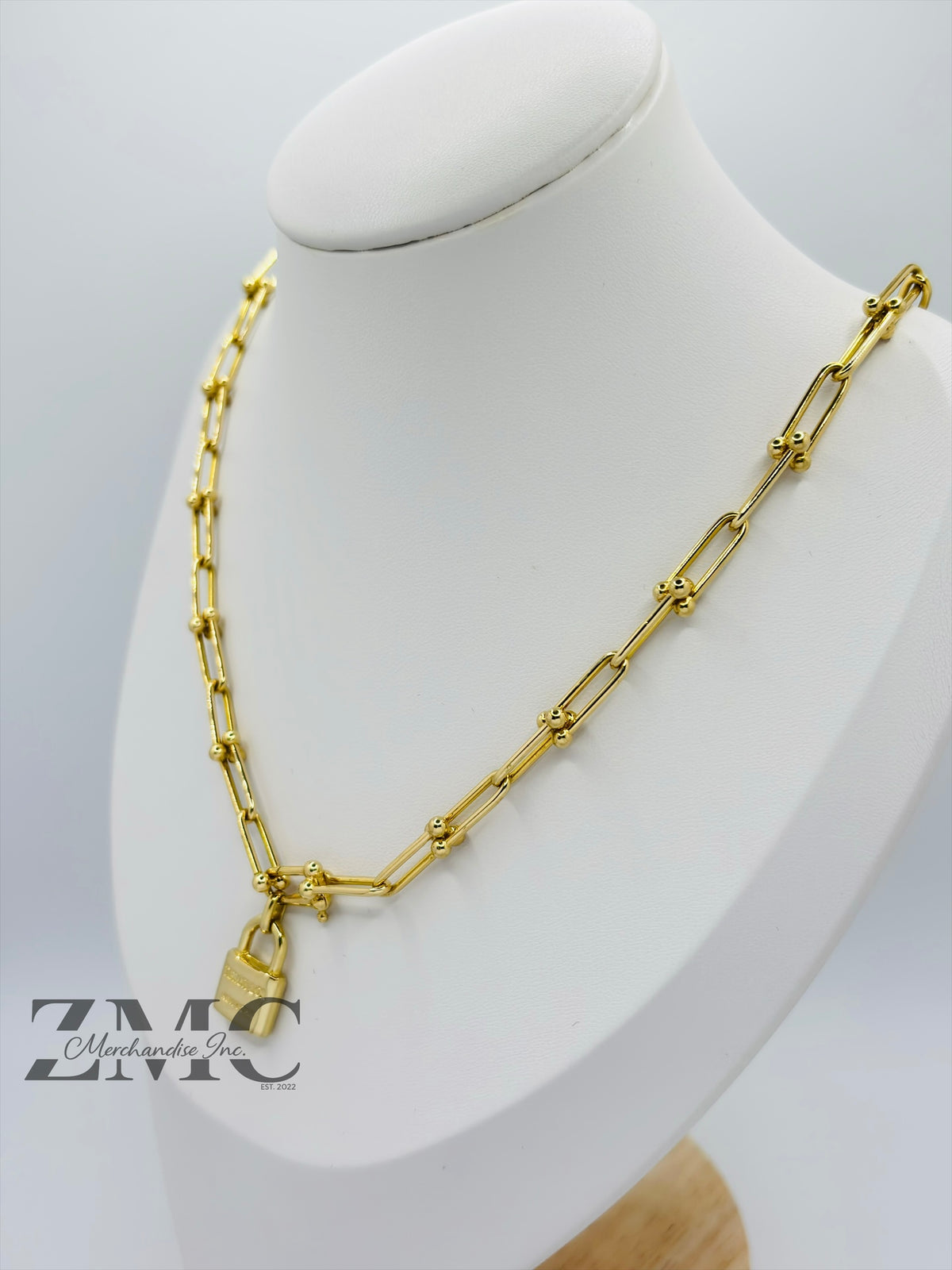 18K Gold Hardware Padlock Necklace