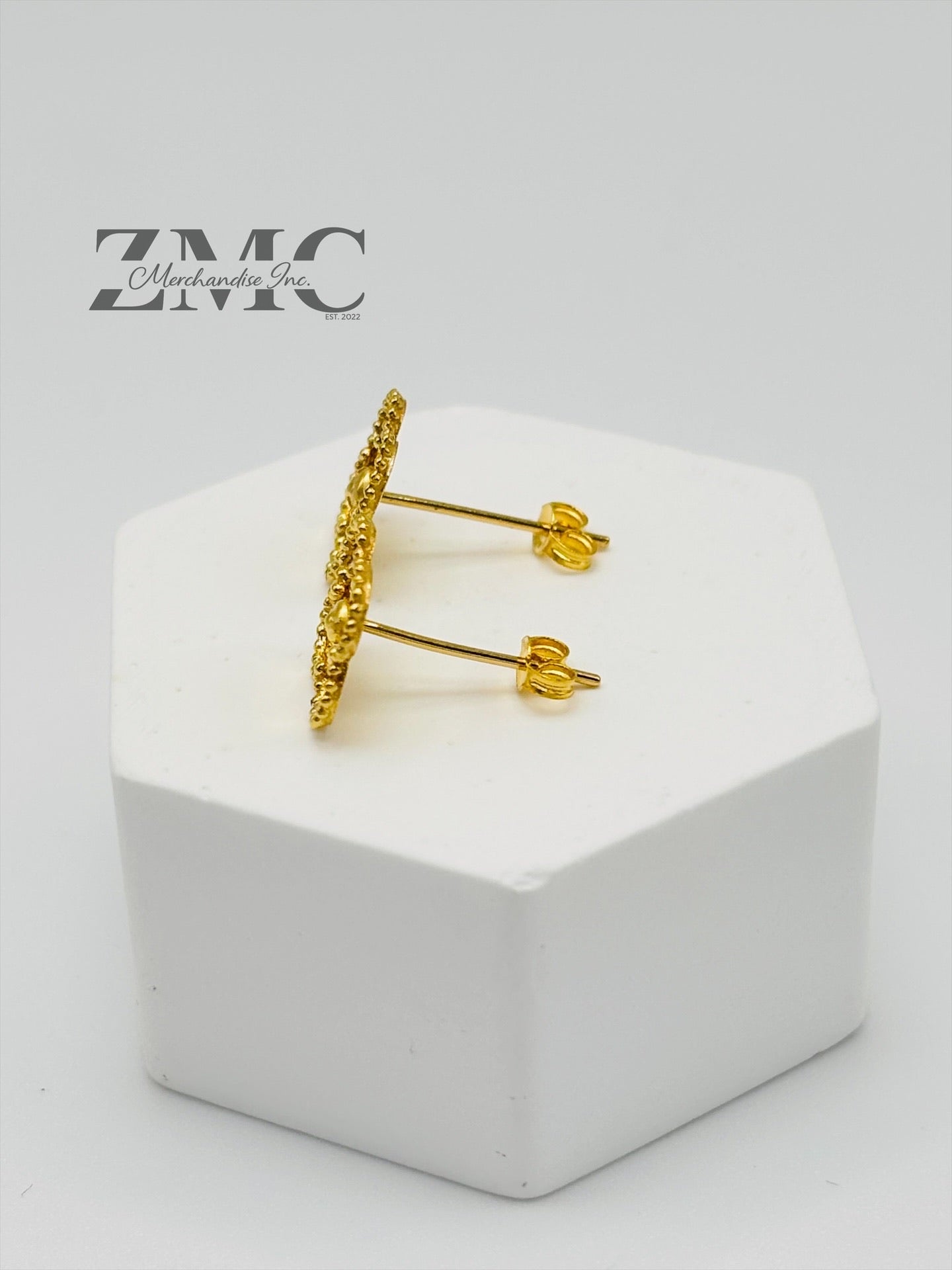 18K Gold Clover Earrings 10 mm