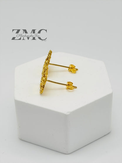 18K Gold Clover Earrings 10 mm