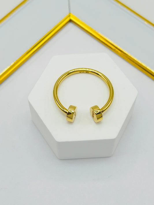 K18 Japan Gold Nail Open Ring